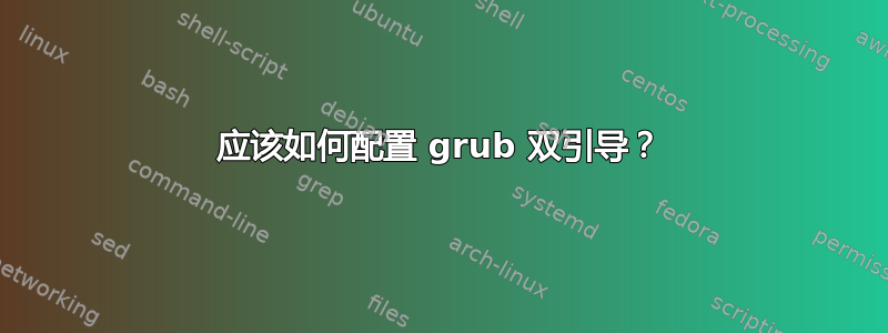 应该如何配置 grub 双引导？