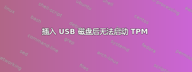 插入 USB 磁盘后无法启动 TPM