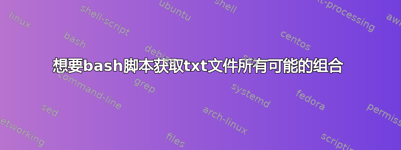 想要bash脚本获取txt文件所有可能的组合