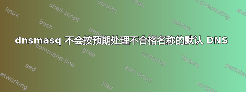 dnsmasq 不会按预期处理不合格名称的默认 DNS