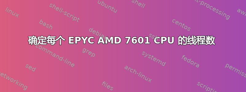 确定每个 EPYC AMD 7601 CPU 的线程数