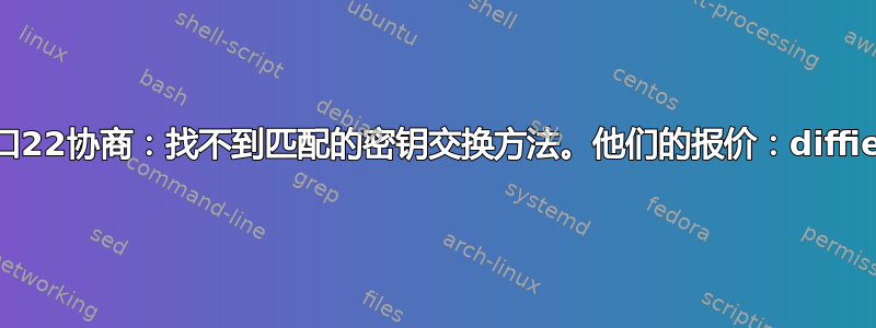 如何停止：无法与[MyIP]端口22协商：找不到匹配的密钥交换方法。他们的报价：diffie-hellman-group1-sha1