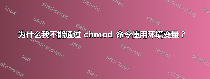 为什么我不能通过 chmod 命令使用环境变量？ 