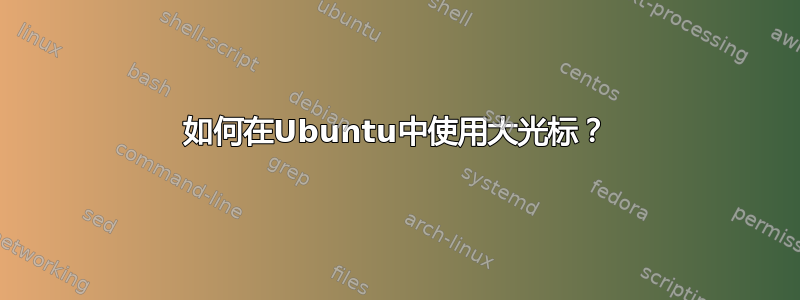 如何在Ubuntu中使用大光标？