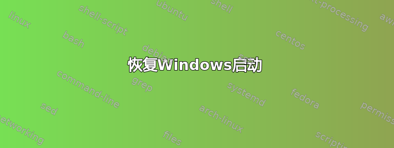 恢复Windows启动