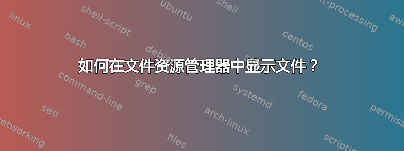 如何在文件资源管理器中显示文件？