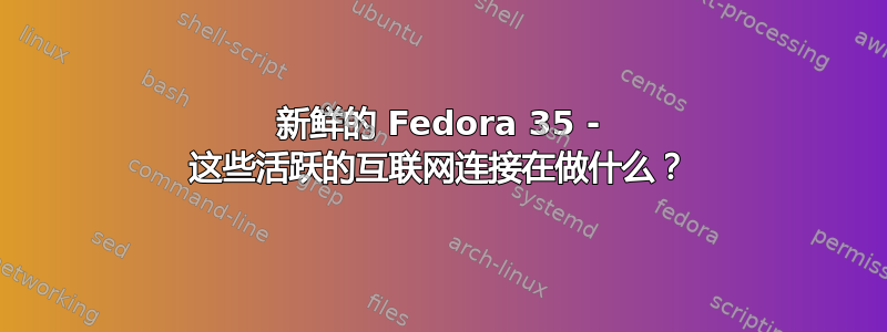 新鲜的 Fedora 35 - 这些活跃的互联网连接在做什么？