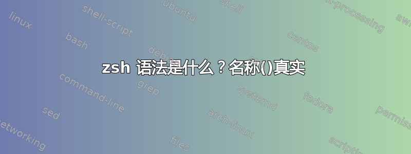 zsh 语法是什么？名称()真实