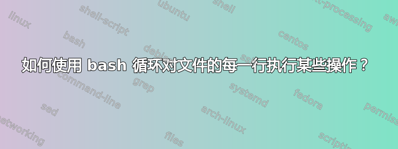 如何使用 bash 循环对文件的每一行执行某些操作？