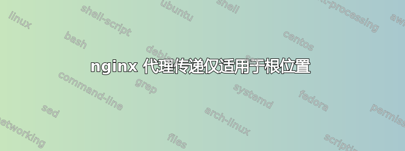 nginx 代理传递仅适用于根位置