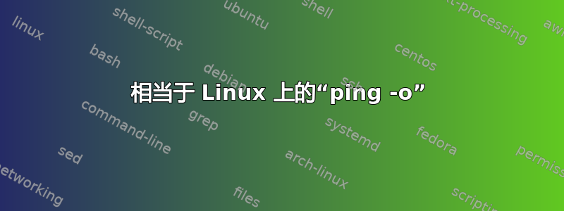 相当于 Linux 上的“ping -o”