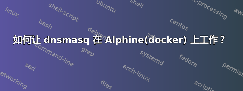 如何让 dnsmasq 在 Alphine(docker) 上工作？