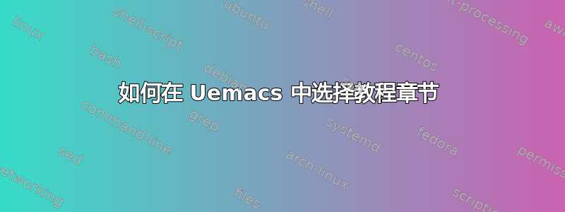 如何在 Uemacs 中选择教程章节