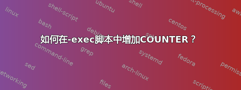 如何在-exec脚本中增加COUNTER？