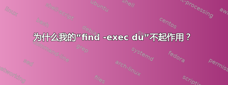 为什么我的“find -exec du”不起作用？