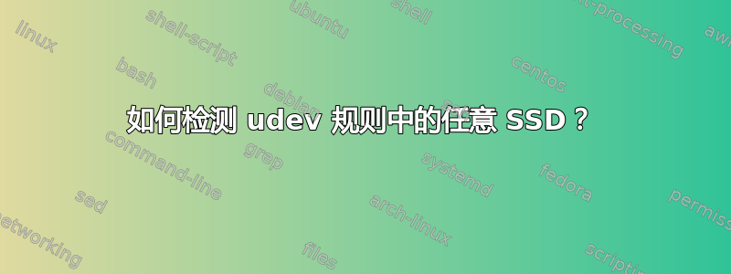 如何检测 udev 规则中的任意 SSD？