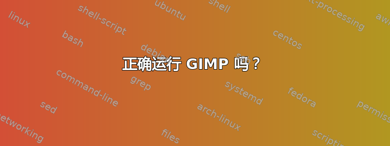 正确运行 GIMP 吗？