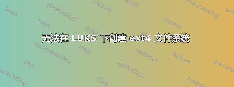 无法在 LUKS 下创建 ext4 文件系统