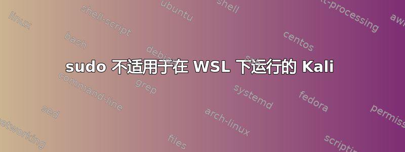 sudo 不适用于在 WSL 下运行的 Kali