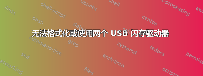 无法格式化或使用两个 USB 闪存驱动器