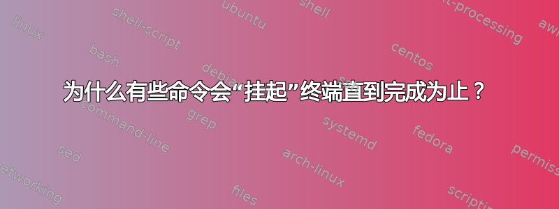 为什么有些命令会“挂起”终端直到完成为止？