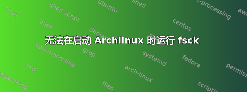 无法在启动 Archlinux 时运行 fsck