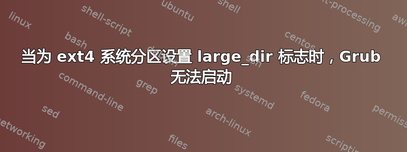 当为 ext4 系统分区设置 large_dir 标志时，Grub 无法启动