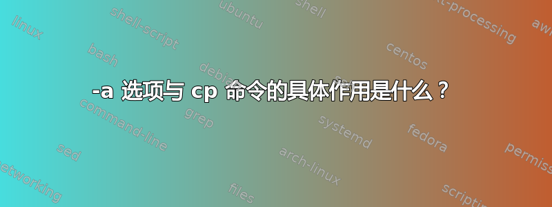 -a 选项与 cp 命令的具体作用是什么？