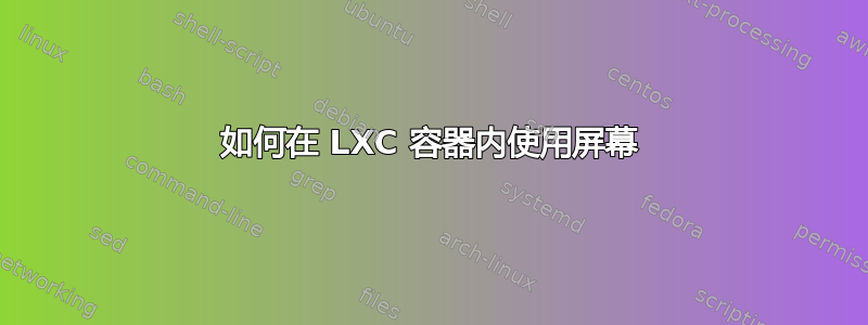 如何在 LXC 容器内使用屏幕