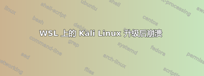 WSL 上的 Kali Linux 升级后崩溃