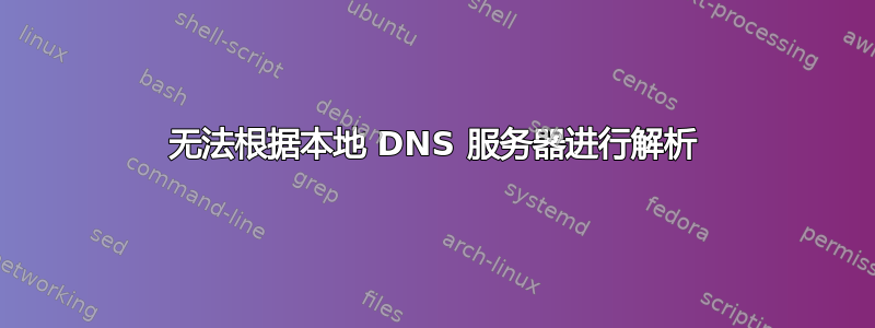 无法根据本地 DNS 服务器进行解析