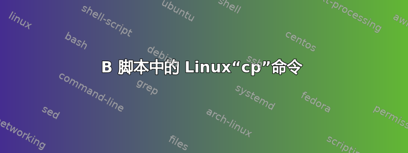 B 脚本中的 Linux“cp”命令