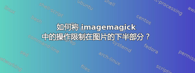 如何将 imagemagick 中的操作限制在图片的下半部分？