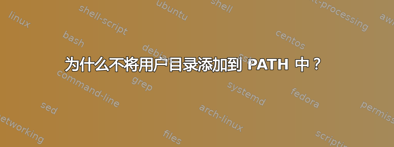 为什么不将用户目录添加到 PATH 中？