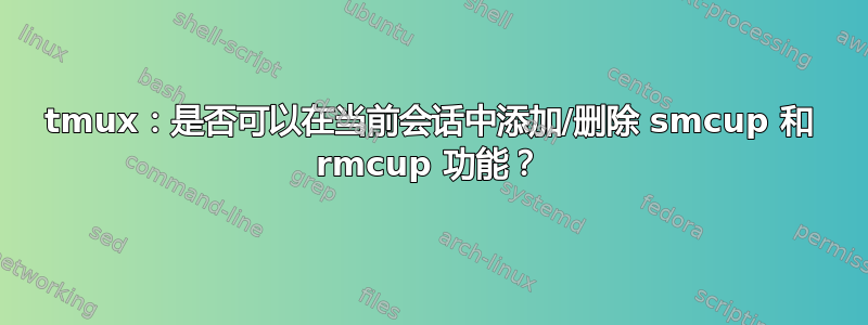 tmux：是否可以在当前会话中添加/删除 smcup 和 rmcup 功能？