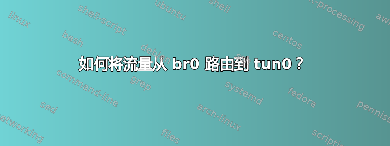 如何将流量从 br0 路由到 tun0？