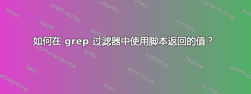 如何在 grep 过滤器中使用脚本返回的值？