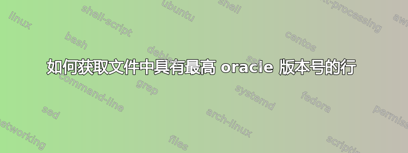 如何获取文件中具有最高 oracle 版本号的行