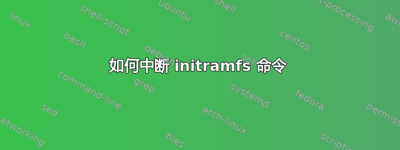 如何中断 initramfs 命令