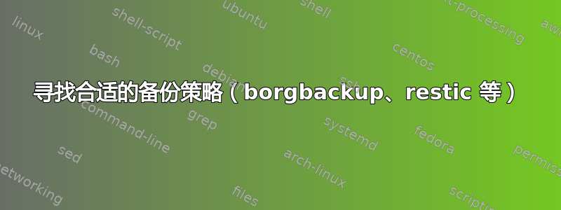 寻找合适的备份策略（borgbackup、restic 等）