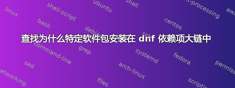 查找为什么特定软件包安装在 dnf 依赖项大链中