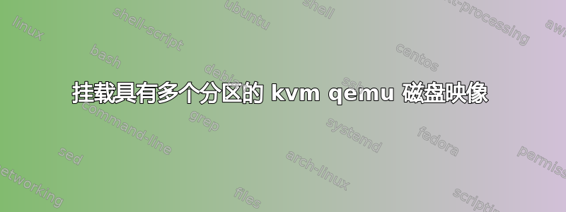 挂载具有多个分区的 kvm qemu 磁盘映像