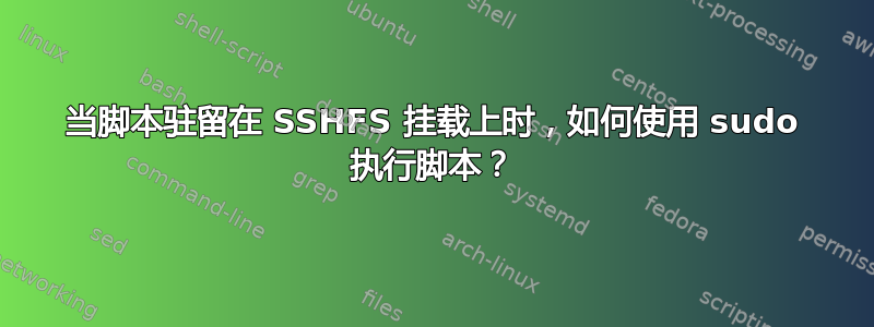 当脚本驻留在 SSHFS 挂载上时，如何使用 sudo 执行脚本？