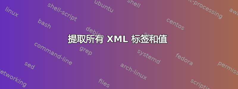 提取所有 XML 标签和值