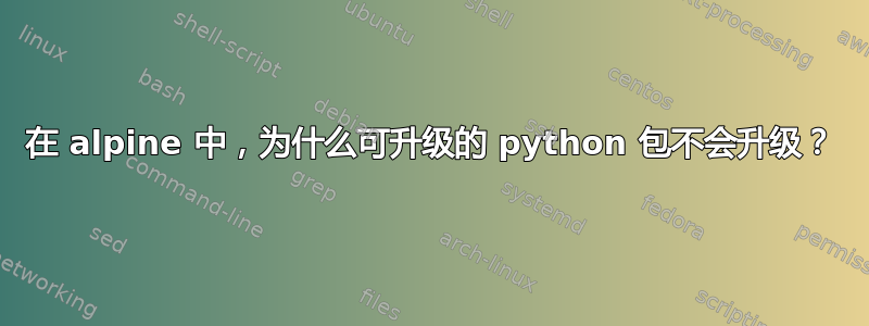 在 alpine 中，为什么可升级的 python 包不会升级？