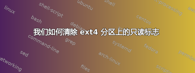 我们如何清除 ext4 分区上的只读标志