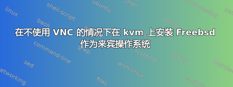 在不使用 VNC 的情况下在 kvm 上安装 Freebsd 作为来宾操作系统