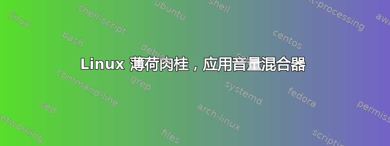 Linux 薄荷肉桂，应用音量混合器