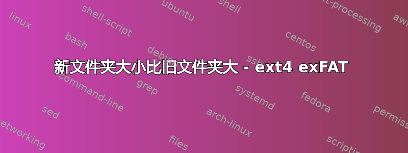 新文件夹大小比旧文件夹大 - ext4 exFAT