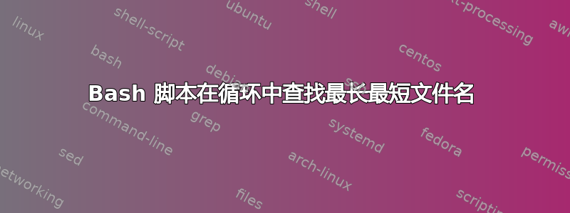 Bash 脚本在循环中查找最长最短文件名